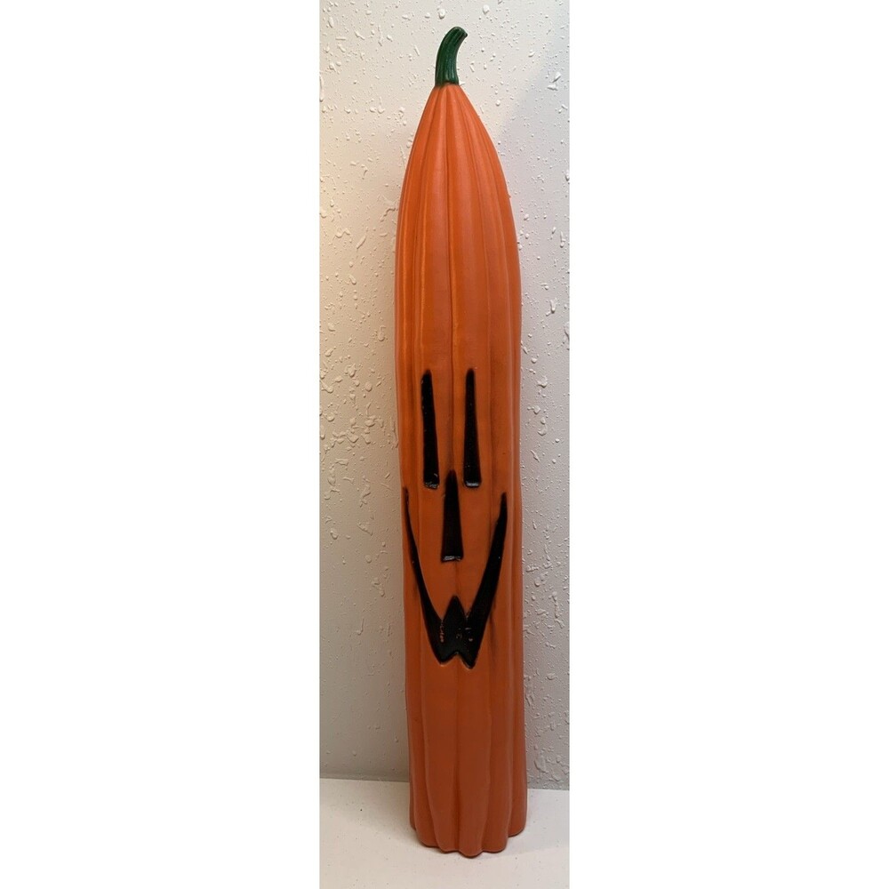 Vintage Halloween Blow Mold Stick Pencil Pumpkin 36" READ